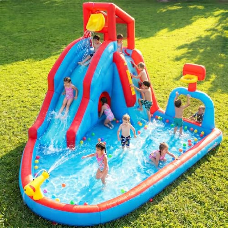 Kids Outdoor Bounce House - Надувной батут-аквапарк для детей: материал ПВХ,