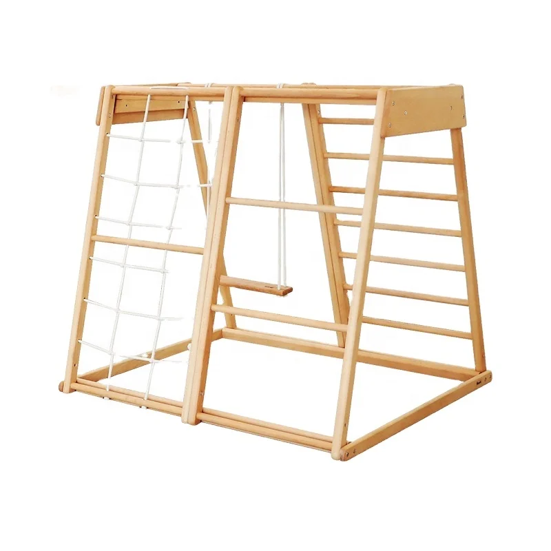 Kids Outdoor Wooden Climbing Frame - Детская уличная веревочная лестница, деревянные игрушки