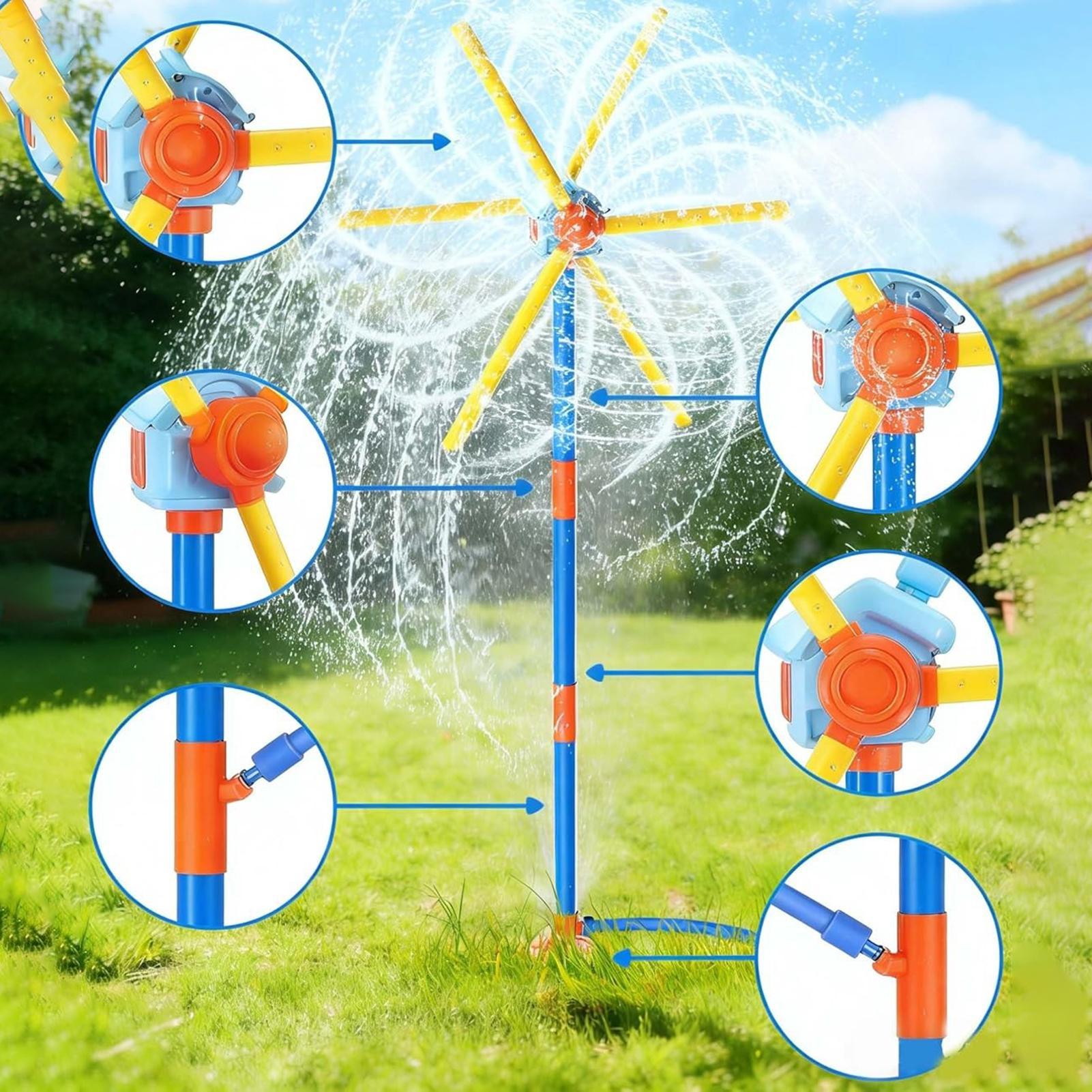 Kids Outdoor Yard Toys - Детский развлекательный разбрызгиватель-ветряная мельница с 54