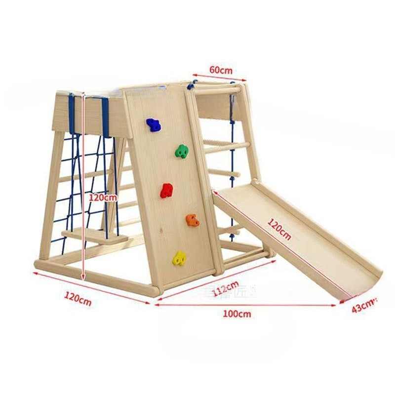 Kids Outdoor Wooden Climbing Frame - Деревянный игровой комплекс с горкой и