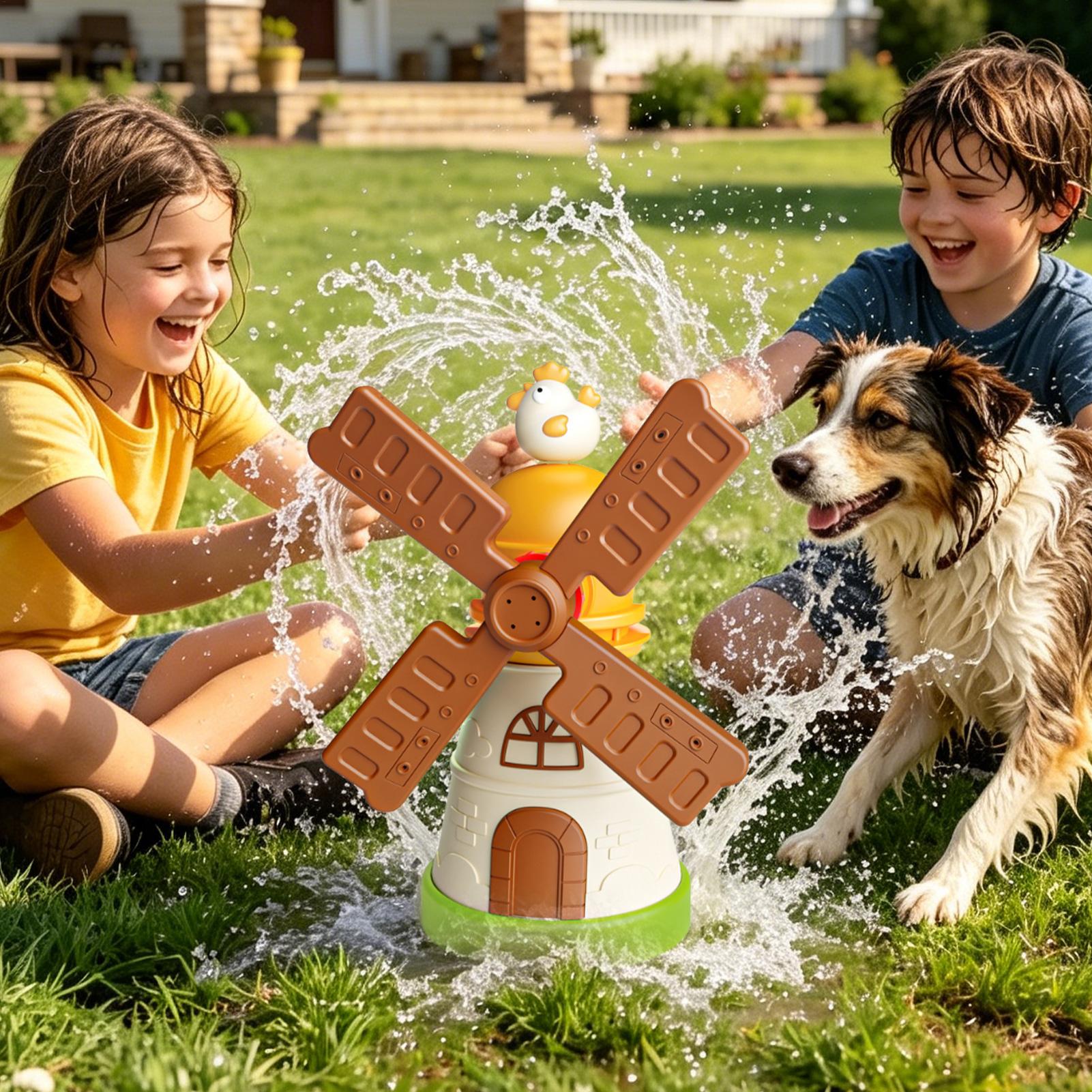 Kids Outdoor Yard Toys - Детский вращающийся разбрызгиватель-ветряк для сада, двора,
