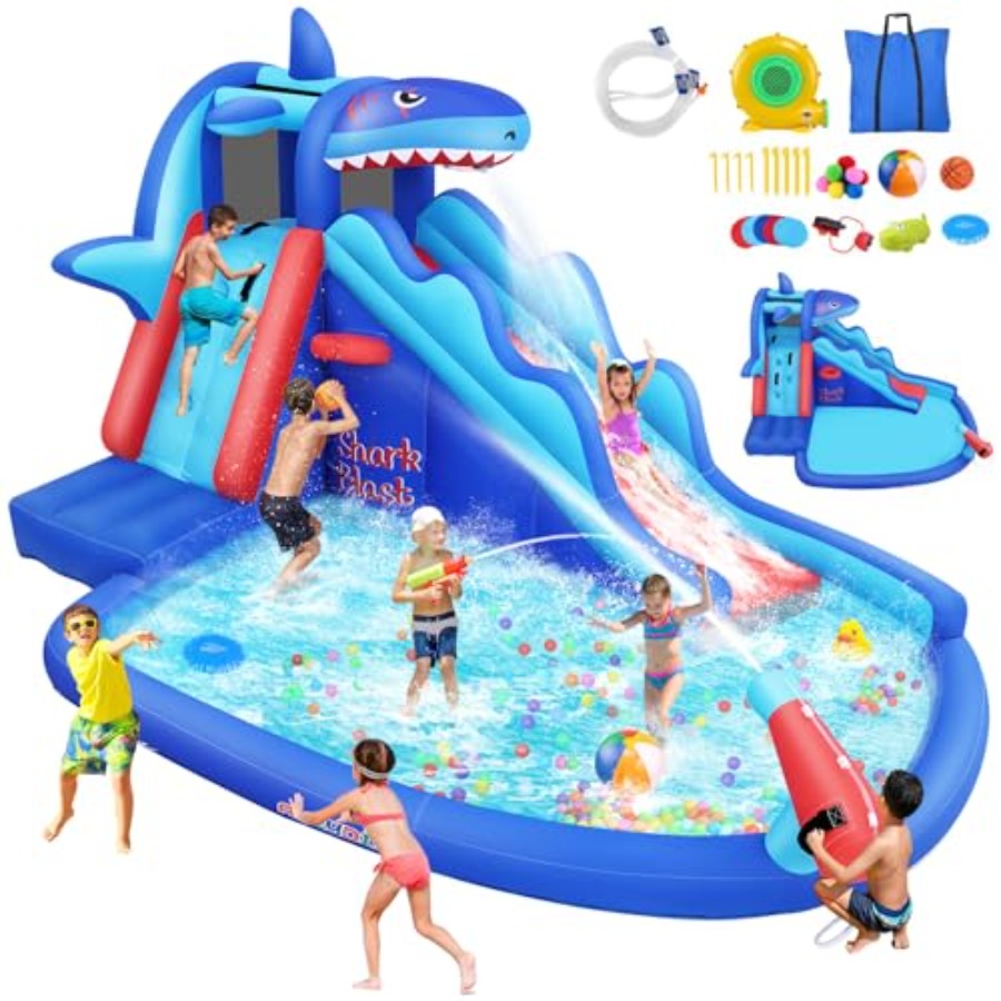 Kids Outdoor Bounce House - Надувная водная горка-батут для детей 3-12