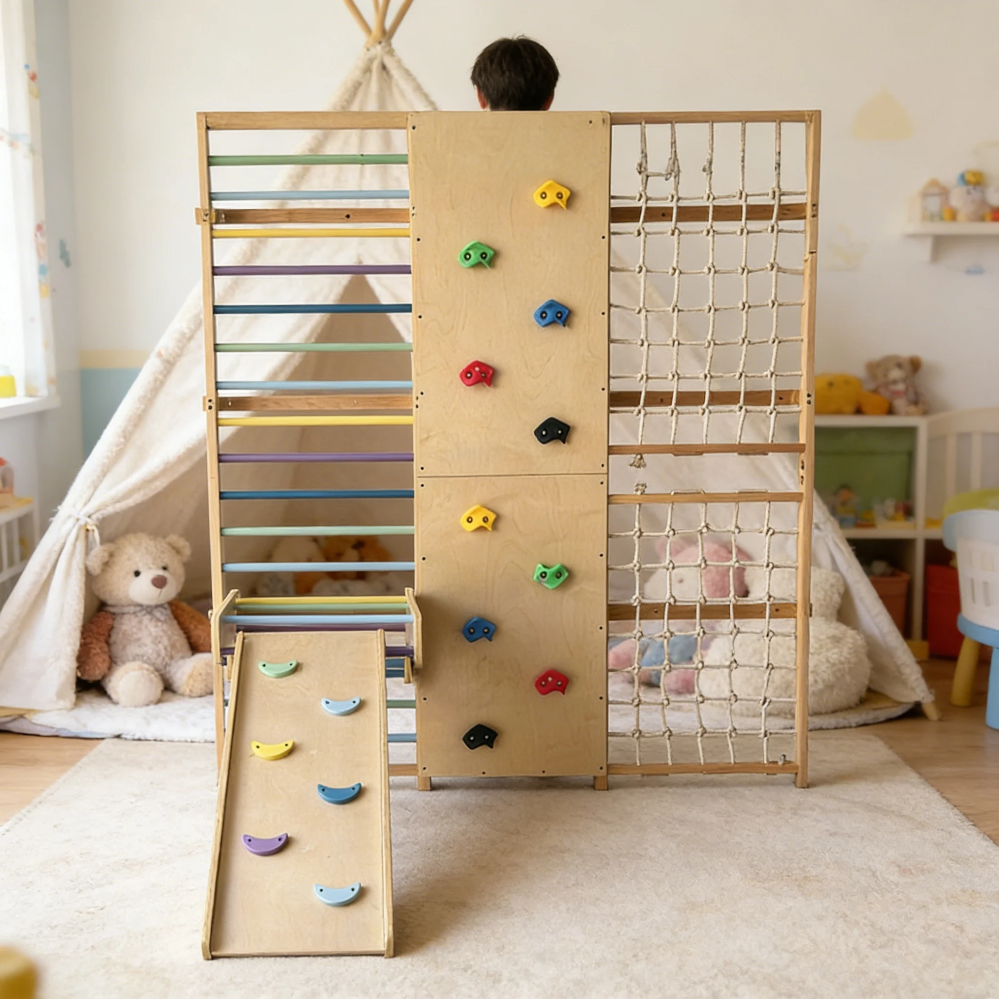 Kids Outdoor Wooden Climbing Frame - Профессиональный уличный спортивный комплекс для детей