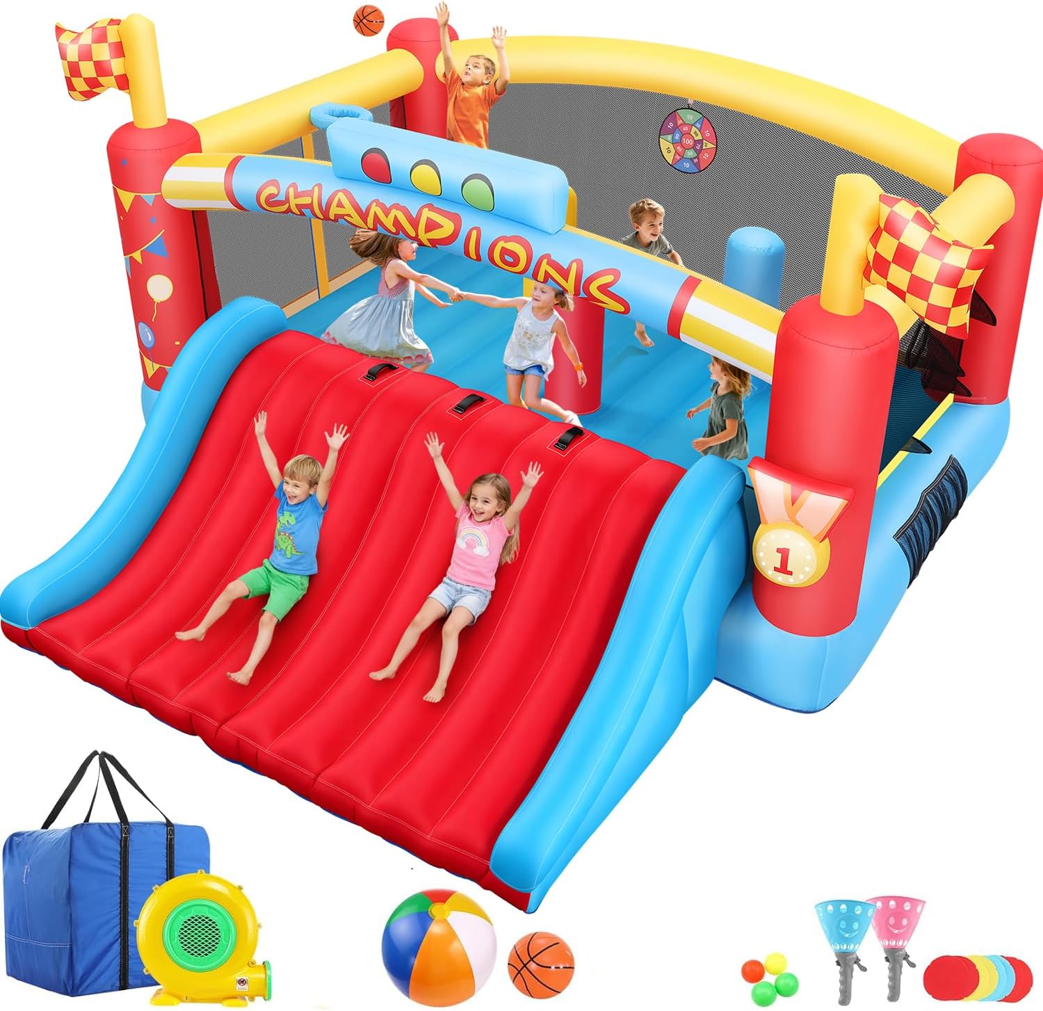 Kids Outdoor Bounce House - Большой надувной батут для детей постарше,