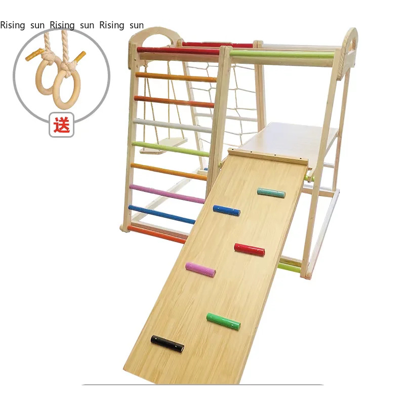Kids Outdoor Wooden Climbing Frame - Деревянный игровой комплекс для дома: лестница,