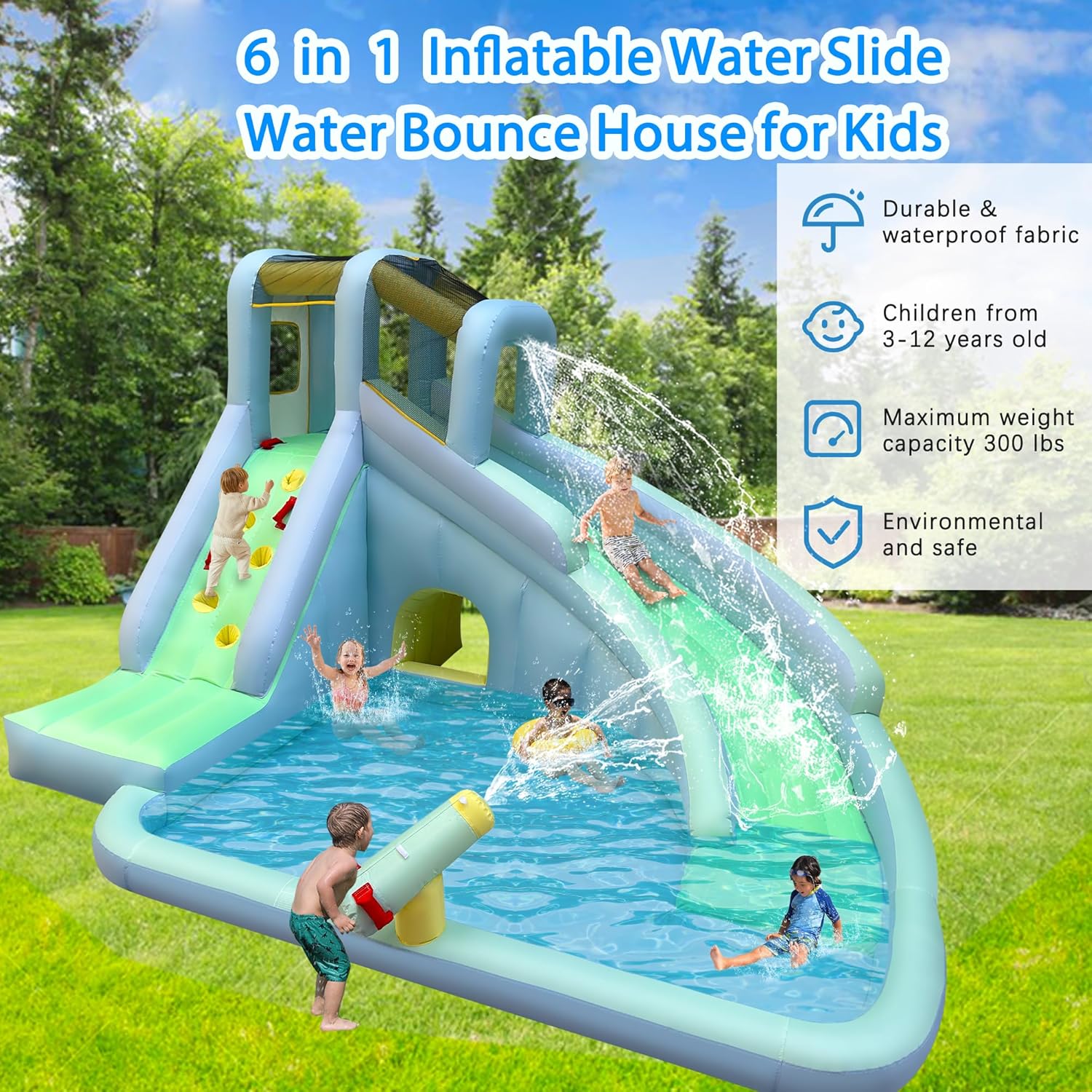 Надувной детский батут-аквапар – обзор и цена Kids Outdoor Bounce House