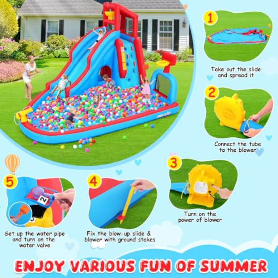 Надувной батут-аквапарк для де – обзор и цена Kids Outdoor Bounce House