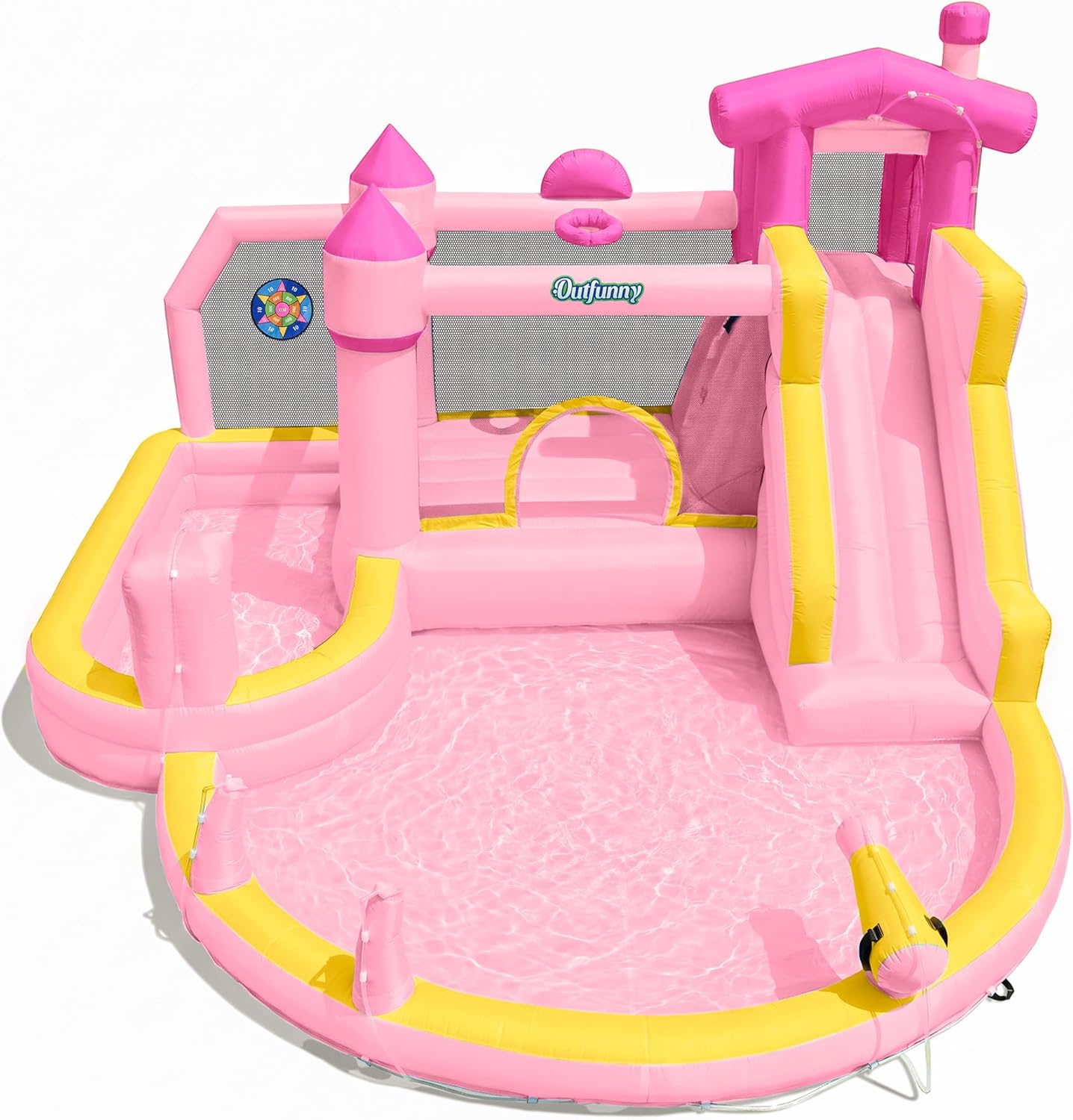 Розовая надувная водная горка- – обзор и цена Kids Outdoor Bounce House