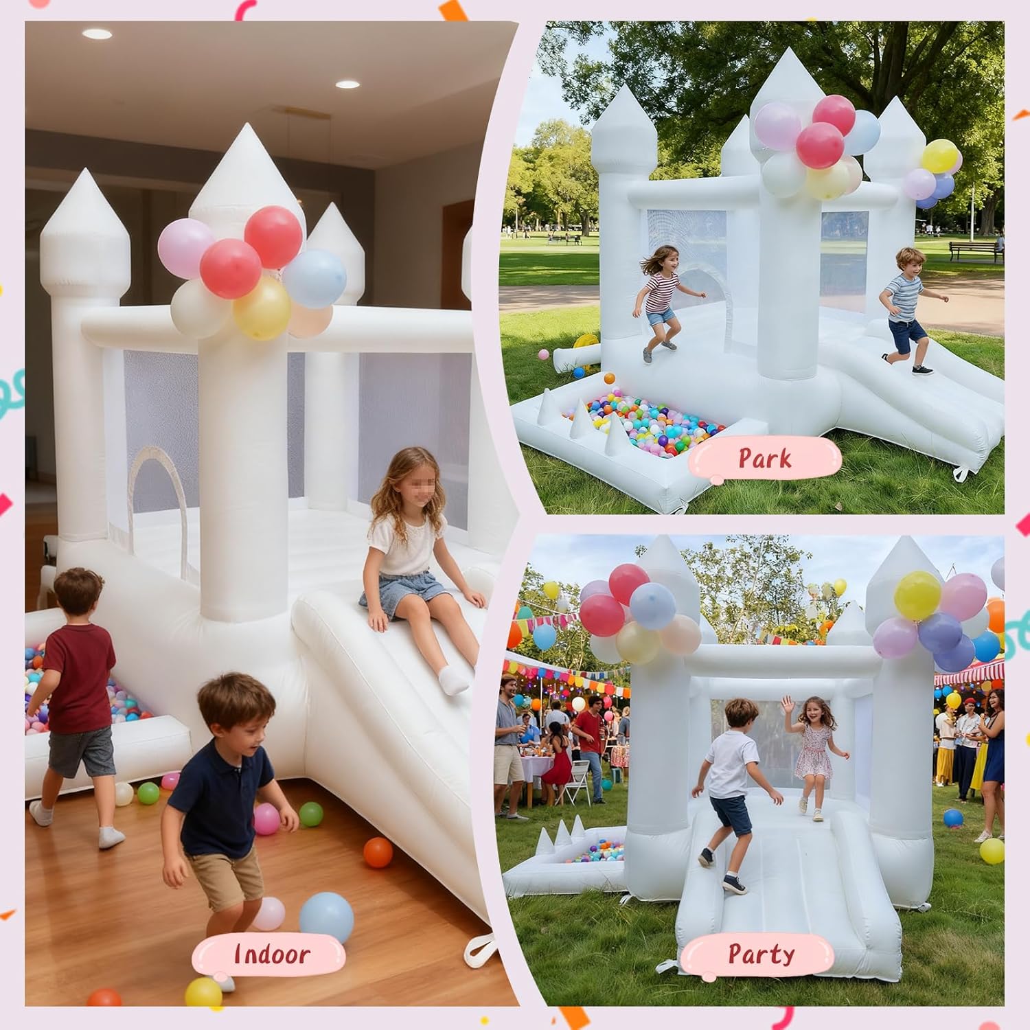 Белый надувной батут, надувной – обзор и цена Kids Outdoor Bounce House