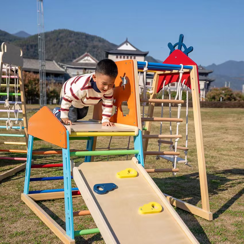 Большой деревянный игровой ком – обзор и цена Kids Outdoor Wooden Climbing Frame