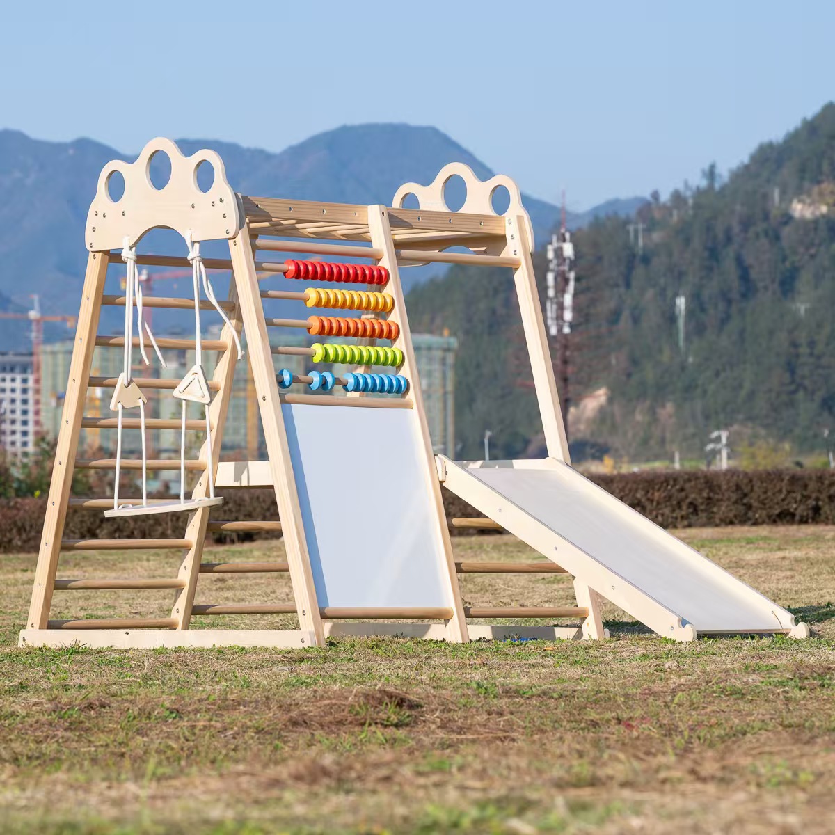 Большой деревянный игровой ком – обзор и цена Kids Outdoor Wooden Climbing Frame
