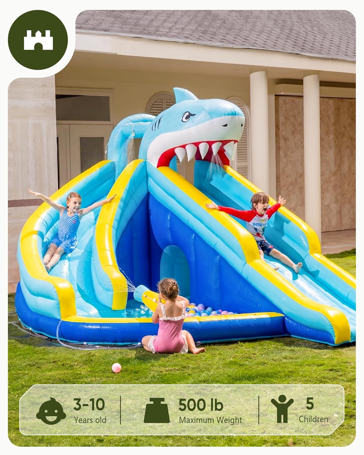 Надувная водная горка-батут дл – обзор и цена Kids Outdoor Bounce House