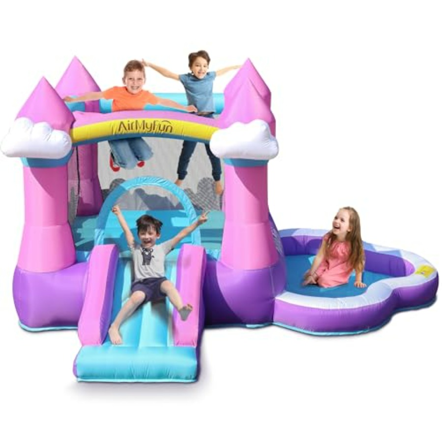 Розовый надувной батут для дет – обзор и цена Kids Outdoor Bounce House
