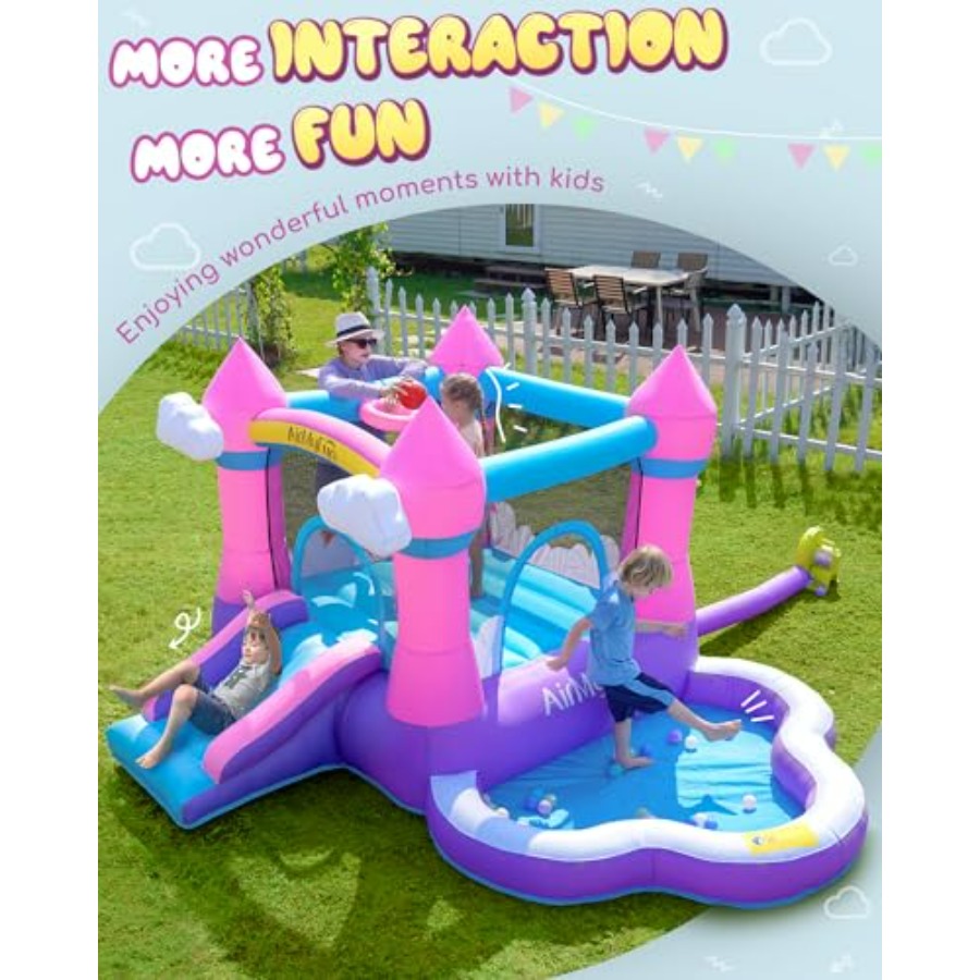 Розовый надувной батут для дет – обзор и цена Kids Outdoor Bounce House