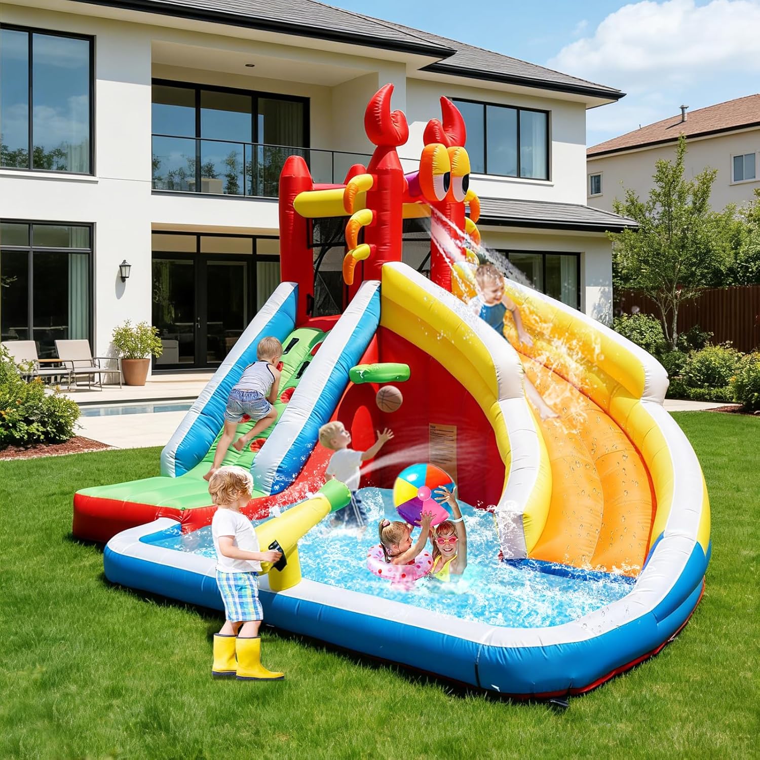 Большой надувной батут с водно – обзор и цена Kids Outdoor Bounce House