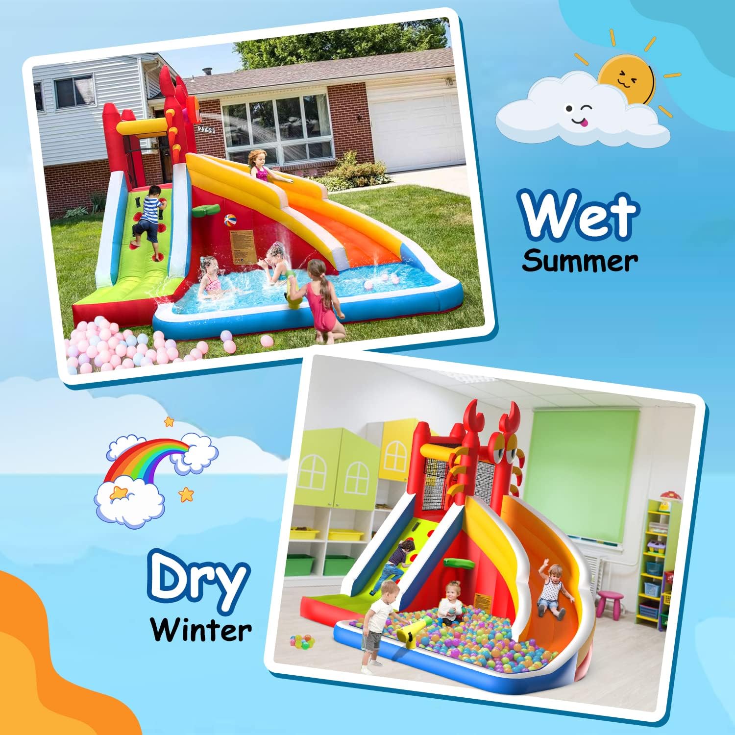 Большой надувной батут с водно – обзор и цена Kids Outdoor Bounce House