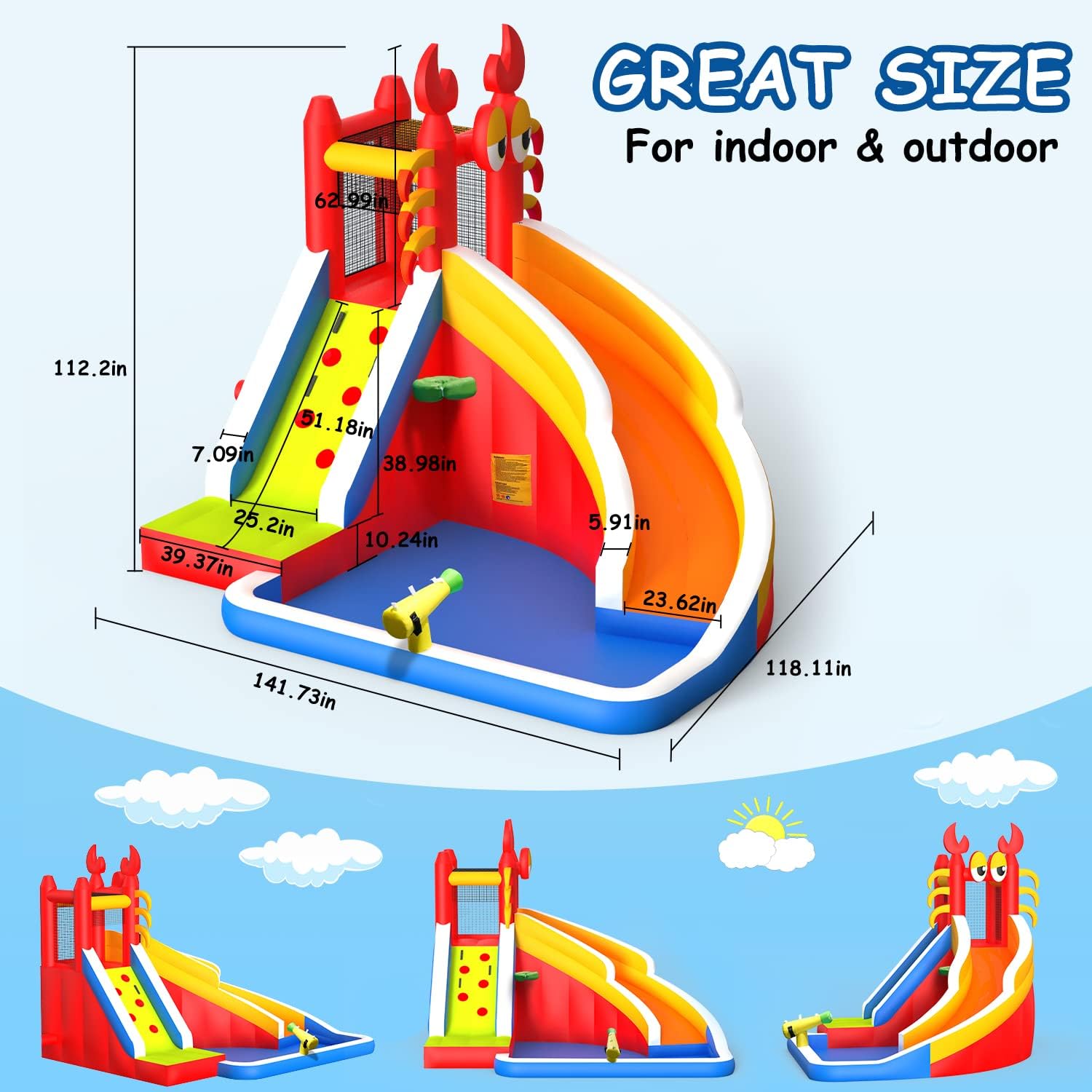 Большой надувной батут с водно – обзор и цена Kids Outdoor Bounce House