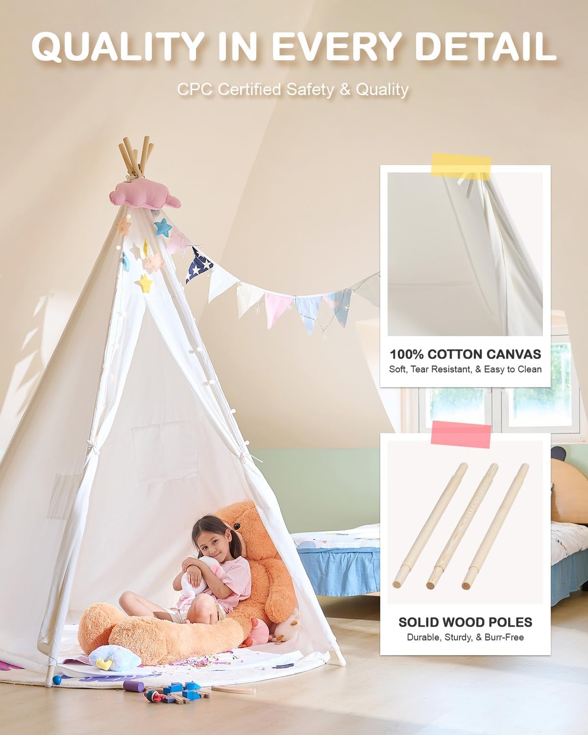 Детская игровая палатка-типи C – обзор и цена Kids Outdoor Teepee