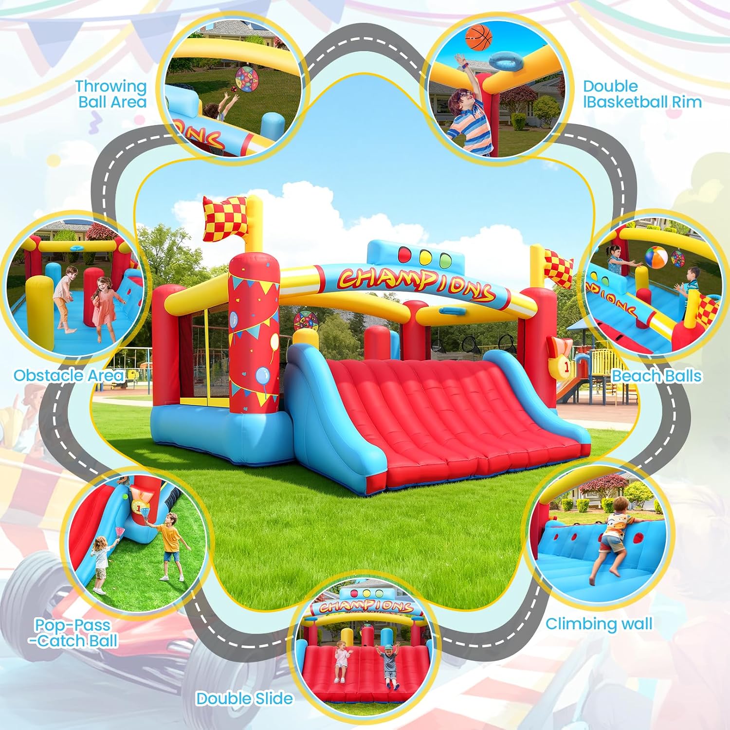 Большой надувной батут для дет – обзор и цена Kids Outdoor Bounce House