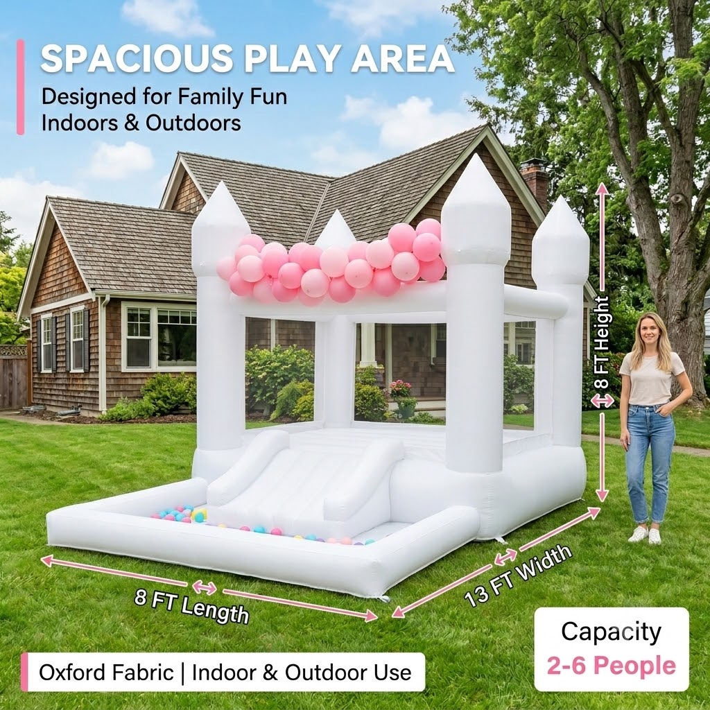 Надувной белый батут 13x8x8 фу – обзор и цена Kids Outdoor Bounce House